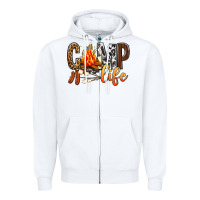 White Camp Life Zipper Hoodie - BundleAndBundleShop