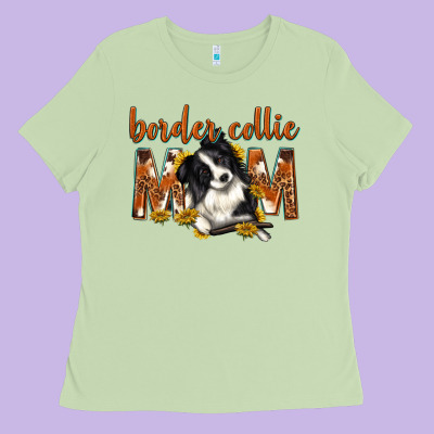 Western Border Collie Mom Ladies Tee Designed By Texasbilliewilder