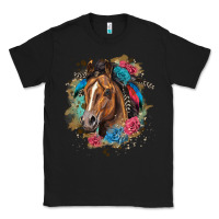 Black quarter horse floral Classic Tee - LillyAllenDesigns