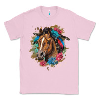 Bubblegum Pink quarter horse floral Classic Tee - LillyAllenDesigns