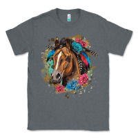 Charcoal Heather quarter horse floral Classic Tee - LillyAllenDesigns