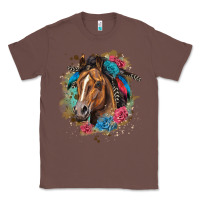 Chestnut quarter horse floral Classic Tee - LillyAllenDesigns