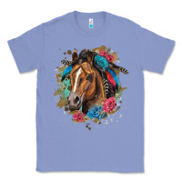 Colony Blue quarter horse floral Classic Tee - LillyAllenDesigns