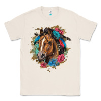 Natural quarter horse floral Classic Tee - LillyAllenDesigns