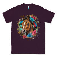 Plum quarter horse floral Classic Tee - LillyAllenDesigns