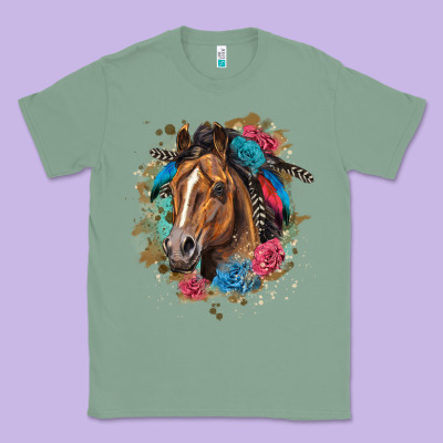 Quarter Horse Floral Classic Tee Designed By Lillyallendesigns
