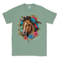 Sage quarter horse floral Classic Tee - LillyAllenDesigns