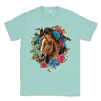 Seafoam quarter horse floral Classic Tee - LillyAllenDesigns