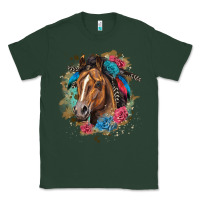 Sports Green quarter horse floral Classic Tee - LillyAllenDesigns