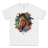 White quarter horse floral Classic Tee - LillyAllenDesigns