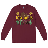 Burgundy 100 days y'all Long Sleeve Tee - MaliasSmallBusiness
