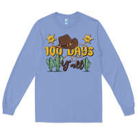 Colony Blue 100 days y'all Long Sleeve Tee - MaliasSmallBusiness