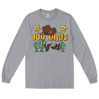 Heather Grey 100 days y'all Long Sleeve Tee - MaliasSmallBusiness