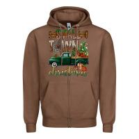 Chestnut Small Town Christmas With Truck Zipper Hoodie - BundleAndBundleShop