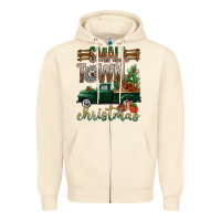 Sandshell Small Town Christmas With Truck Zipper Hoodie - BundleAndBundleShop