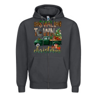 Smoke Small Town Christmas With Truck Zipper Hoodie - BundleAndBundleShop