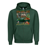 Sports Green Small Town Christmas With Truck Zipper Hoodie - BundleAndBundleShop