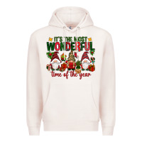 Pale Pink It's the most wonderful time of the year Premium Hoodie - NancyCooperArtShop