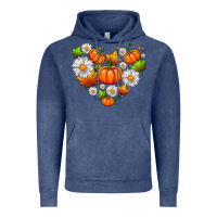 Vintage Denim pumpkin and daisies Vintage Hoodie - AdoDesignShop