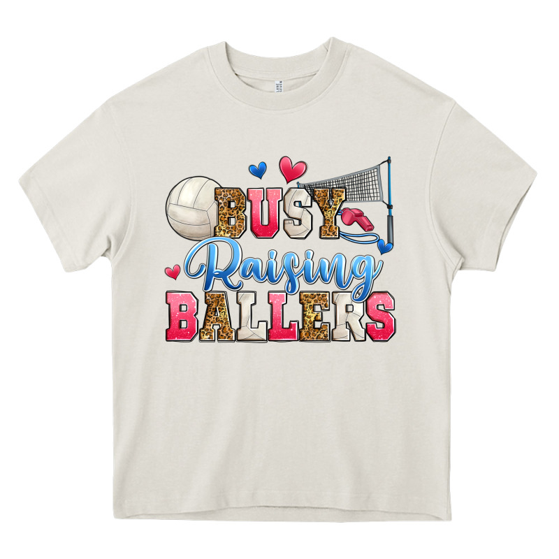 Busy Raising Ballers Volleyball Heavy Core Tee by Zillion Design Studio | Teevron