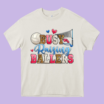 Busy Raising Ballers Volleyball Heavy Core Tee Designed By Zillion Design Studio