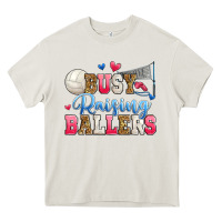 Cream busy raising ballers volleyball Heavy Core Tee - Zillion Design Studio