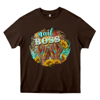 Chocolate Brown nail boss Heavy Core Tee - BarkalooDesign