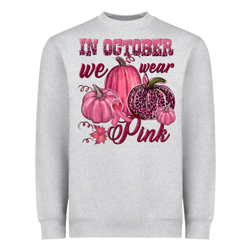 In October We Wear Pink Heavyweight Sweatshirt by NancyCooperArtShop | Teevron