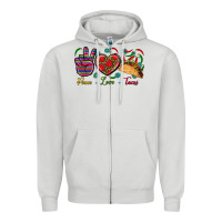 Dove Grey Peace Love Tacos Zipper Hoodie - BundleAndBundleShop