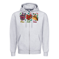 Heather Grey Peace Love Tacos Zipper Hoodie - BundleAndBundleShop