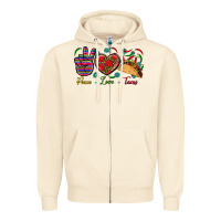 Sandshell Peace Love Tacos Zipper Hoodie - BundleAndBundleShop