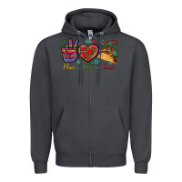 Smoke Peace Love Tacos Zipper Hoodie - BundleAndBundleShop