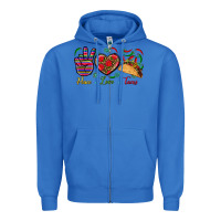 True Royal Peace Love Tacos Zipper Hoodie - BundleAndBundleShop