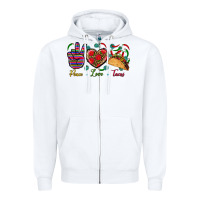 White Peace Love Tacos Zipper Hoodie - BundleAndBundleShop
