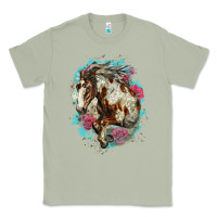Matcha mustang horse with floral background Classic Tee - LillyAllenDesigns