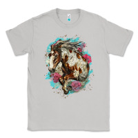 Moon Dust mustang horse with floral background Classic Tee - LillyAllenDesigns