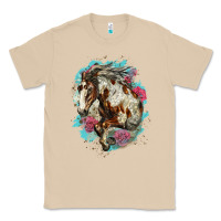 Mushroom mustang horse with floral background Classic Tee - LillyAllenDesigns