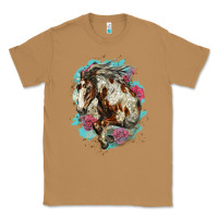Toasted Coconut mustang horse with floral background Classic Tee - LillyAllenDesigns