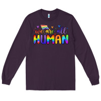 Plum we are all human Long Sleeve Tee - MaliasSmallBusiness