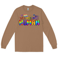 Toasted Coconut we are all human Long Sleeve Tee - MaliasSmallBusiness
