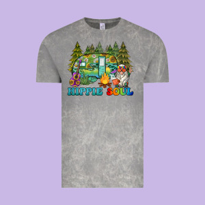 Hippie Soul Camping Vintage Tee Designed By Barkaloodesign