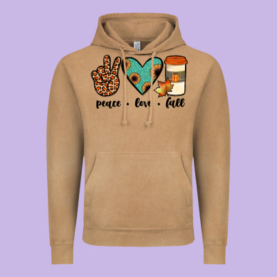Peace Love Fall Vintage Hoodie Designed By Jahusdesignshop