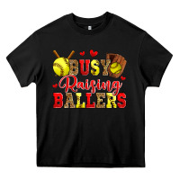 Black busy raising ballers softball Heavy Core Tee - Zillion Design Studio