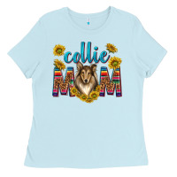 Baby Blue western collie mom Ladies Tee - texasbilliewilder