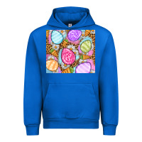 Cobalt Easter eggs daisies carrots Urban Hoodie - OliviaCreatesArt