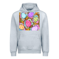 Heather Grey Easter eggs daisies carrots Urban Hoodie - OliviaCreatesArt