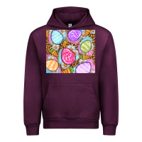 Mauve Wine Easter eggs daisies carrots Urban Hoodie - OliviaCreatesArt
