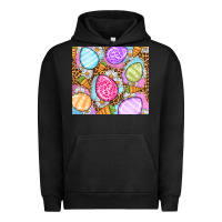 Pigment Black Easter eggs daisies carrots Urban Hoodie - OliviaCreatesArt
