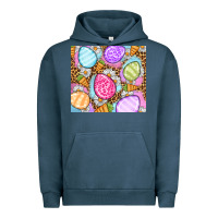 Pigment Midnight Navy Easter eggs daisies carrots Urban Hoodie - OliviaCreatesArt