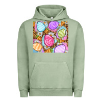 Pigment Oil Green Easter eggs daisies carrots Urban Hoodie - OliviaCreatesArt